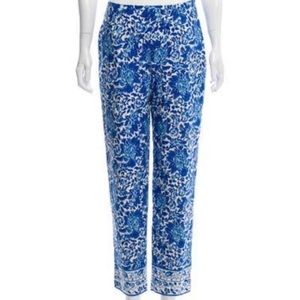Oscar de la Renta High Waisted Floral Pant